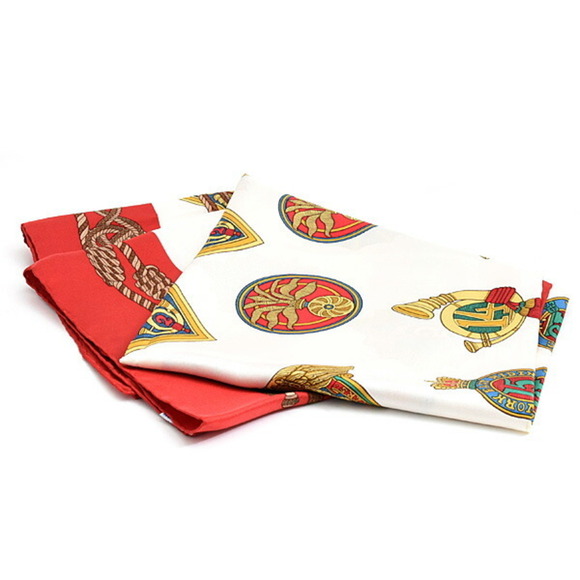 Gucci Scarf Muffler for Women, Medal Ribbon Design, Large Shawl, Silk, White,... - Picture 2 of 10